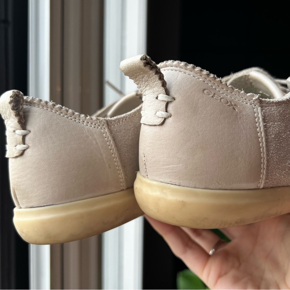 Geox Respira Lace Up Genuine Suede Flats | Nude Tan | Size 7 - Picture 14 of 14